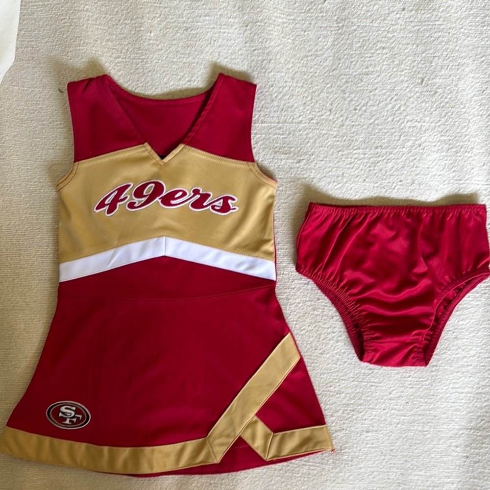 NFL Kids 49ers Red and Gold Casual Dress